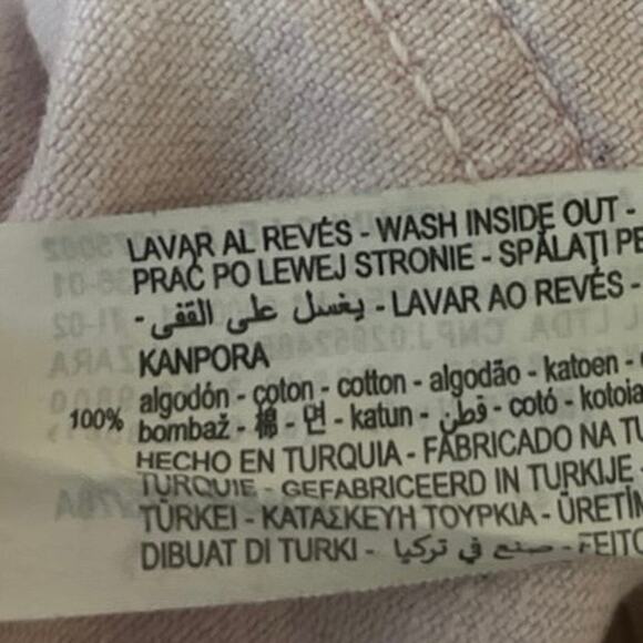 Zara Women's Pink Denim High Rise Straight Leg Paper Bag Trousers Pants Jeans 10 - Picture 5 of 5